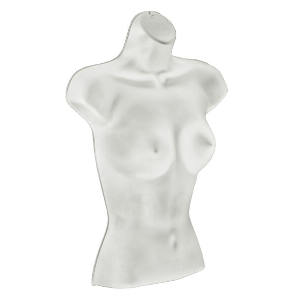 White Plastic Vacuum Form Female Bust, 30PK